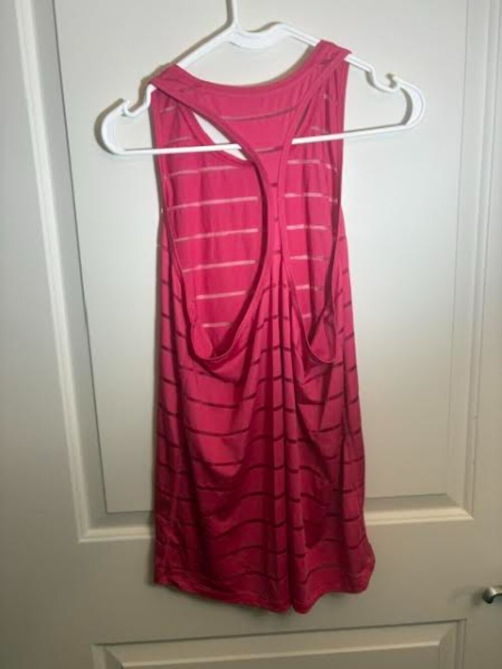 Pink Racerback Striped Tank Top - Picture 3 of 3